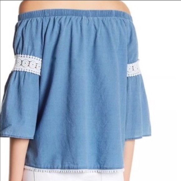 NWT Joe’s Collection Chambray Off Shoulder Top M - Picture 2 of 7